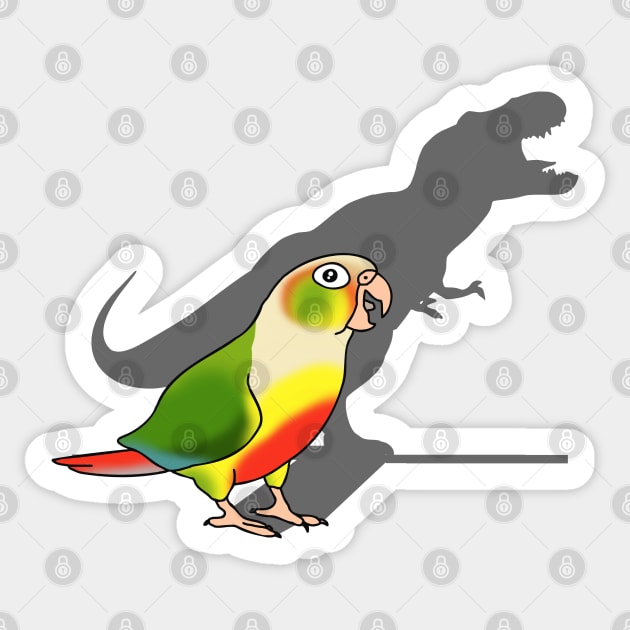 T-rex shadow - Pineapple Conure Sticker by FandomizedRose